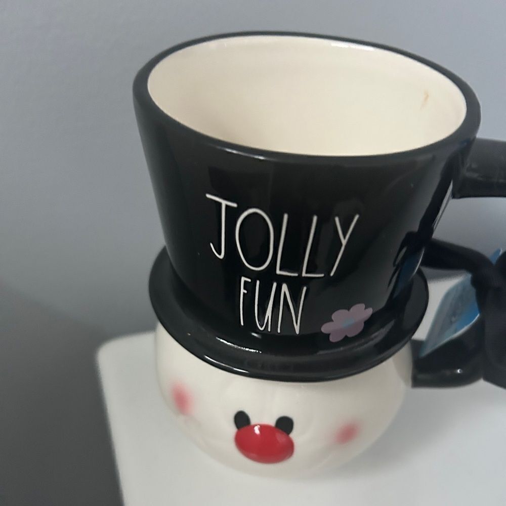 Rae Dunn Mug Frosty The Snowman JOLLY FUN 🎁❤️Ceramic CHRISTMAS